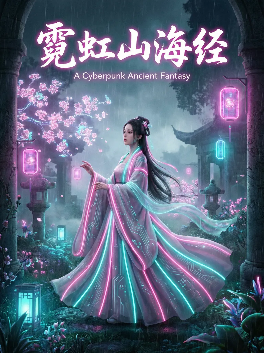 善良的小峓子在钱免费鲨鱼 古风奇缘短剧 - 霓虹山海经海报